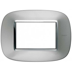 Bticino Axolute Plate 3 módulos aluminio HB4803XC