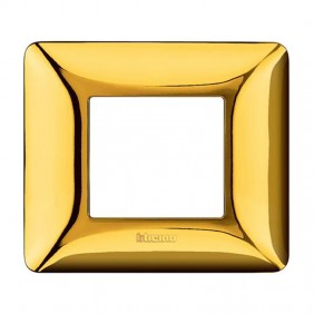 Placca Bticino Matix 2 moduli oro lucido AM4802GOR