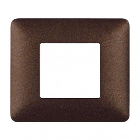 Plaque Bticino Matix 2 modules brun café AM4802TGG
