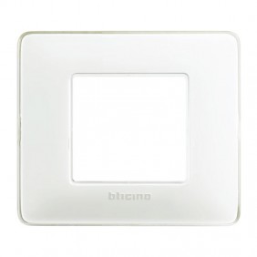 Placca Bticino Matix 2 moduli ghiaccio AM4802CBN