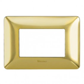 Placca Bticino Matix 3 moduli oro satinato...