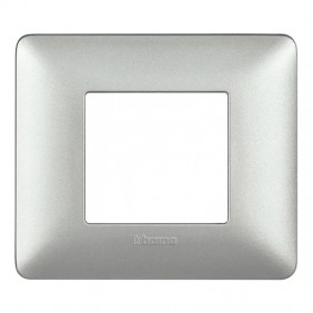 Placca Bticino Matix 2 moduli silver AM4802MSL