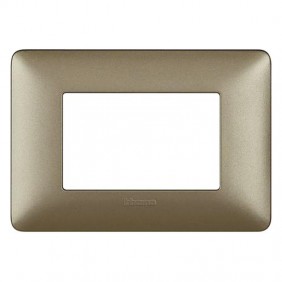 Placa Bticino Matix 3 módulos titanium AM4803MTA