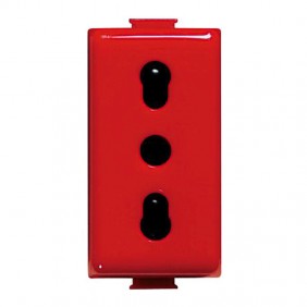 Bticino Matix TT Outlet Bypass Red 10/16A A5180R