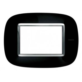 Bticino Axolute Plate 3 Modules Black Solid...
