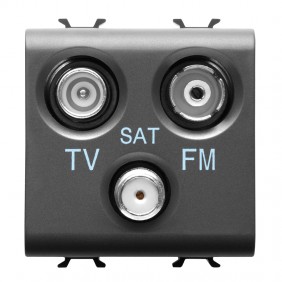 Gewiss Chorus presa TV+FM+SAT nero GW12382