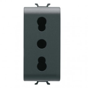 Gewiss Chorus two-way socket 10/16A black GW12203