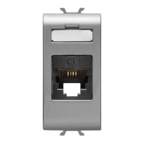 Toma de teléfono de titanio Gewiss Chorus GW14401