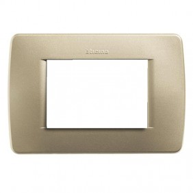Bticino Luna plate 3 modules yellow metal C4803GM