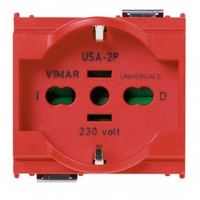 Prise Vimar Idea schuko universelle 16A rouge...
