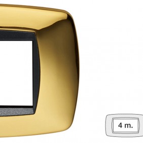 Master Modo Abdeckrahmen 4 Module Gold glänzend...