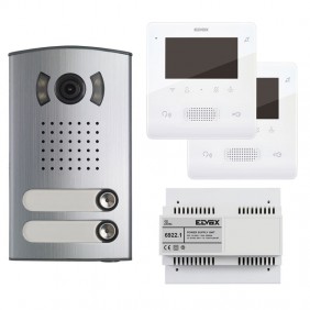 Kit Vidéophone à deux appartements Elvox 2 Fils...