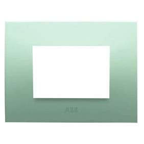 Placa Abb Chiara 3 módulos verde pastel 2CSK0313CH
