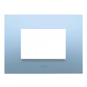 Placa Abb Chiara 3 módulos azul claro pastel...