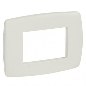 Placca Legrand Vela tonda bianco stucco 3...