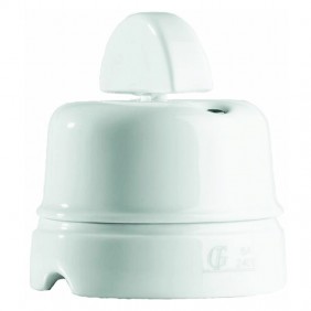 Gambarelli rotary switch in white porcelain 10A...