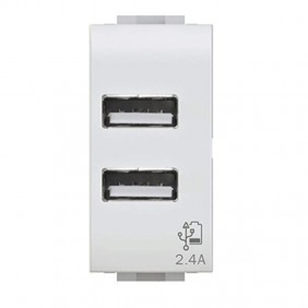 Presa doppia USB 4Box 2.4A per Bticino...
