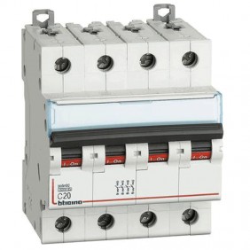 BTICINO CIRCUIT BREAKER-4 POLE 20A 6 ka C Curve...
