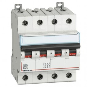 Bticino circuit breaker-4P D 25A 6 ka, 4-gang,...