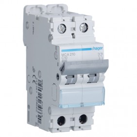 Circuit breaker Hager 2P 10A 6 KA C 2 modules...