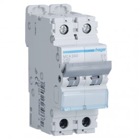 Interruttore magnetotermico Hager 2P 40A 6KA C...