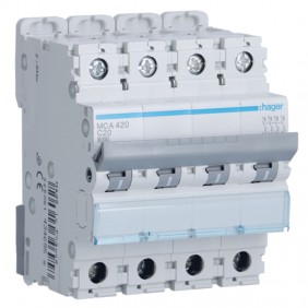 Interruptor de circuito de Hager 4P 20A 6 KA C...