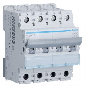 Interruttore magnetotermico Hager 4P 25A 6KA C...