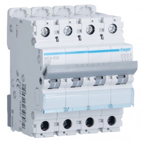 Interruptor de circuito de Hager 4P 32A 6 KA C...