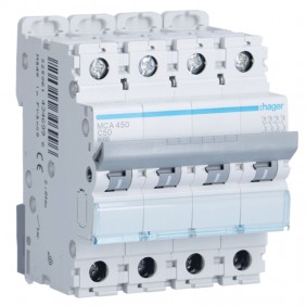 Interruptor de circuito de Hager 4P 50A 6 KA C...