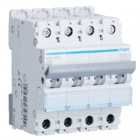 Interruptor de circuito de Hager 4P 63A 6 KA C...
