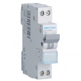 Interruttore magnetotermico Hager 1P+N 16A...