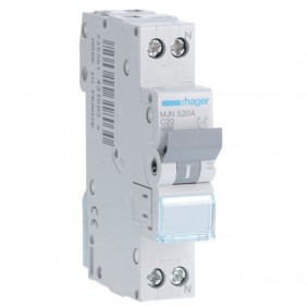 Interrupteur magnétothermique Hager 1P+N 20A...