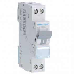 Interrupteur magnétothermique Hager 1P+N 25A...