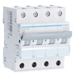 Interrupteur magnétothermique Hager 4P 25A 4.5...