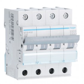 Interruttore magnetotermico Hager 4P 32A 4,5KA...