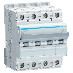 Interrupteur mangnetotermique Hager 4P 25A 10KA...