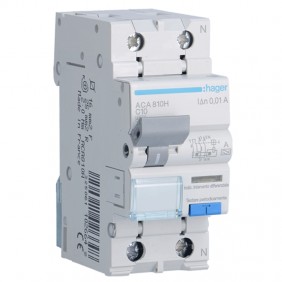 Earth leakage circuit breaker Hager 1P+N 10MA...