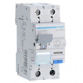 Interruptor diferencial Hager 1P+N 30MA 20A...