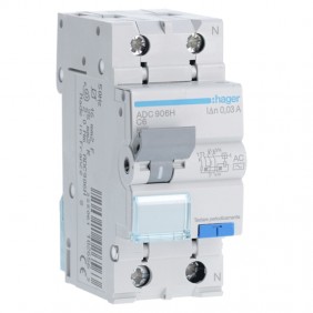 Disjoncteur différentiel Hager 1P+N 30MA 6A...