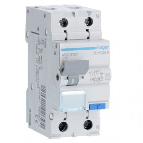 Disjoncteur différentiel Hager 1P+N 30MA 10A...