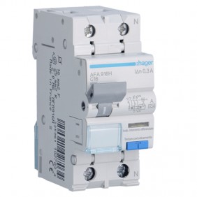 Disjoncteur différentiel Hager 1P+N 300MA 16A...