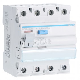 Interruptor diferencial Hager 4P 63A 30MA AC 4...