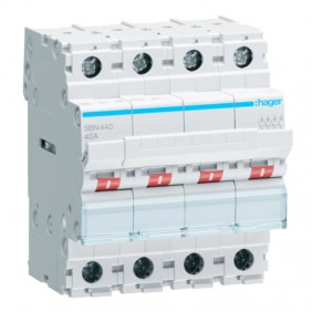 Sezionatore Hager 4 poli 40A 4 moduli SBN440