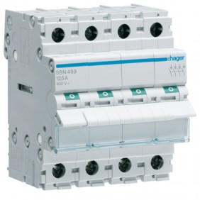 Hager 4-pole disconnector 125A 4 modules SBN499