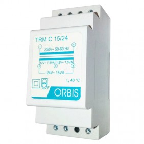 Orbis 15VA 230/12-24V AC modular transformer...