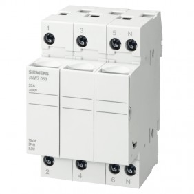 Portafusibile Siemens cilindrico 3NW7 3P+N 32A...