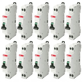 Kit 10 magnetotermici Abb 1 modulo 1P+N 4,5KA...