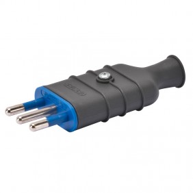 Enchufe recto Gewiss 10A pequeño negro GW28004
