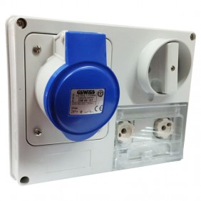 Prise verrouillée Gewiss 2P+T 32A IP44 220V...
