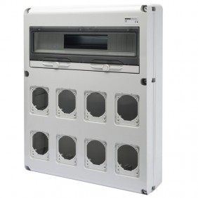 Quadro Gewiss 20 moduli con 8 flange per prese...